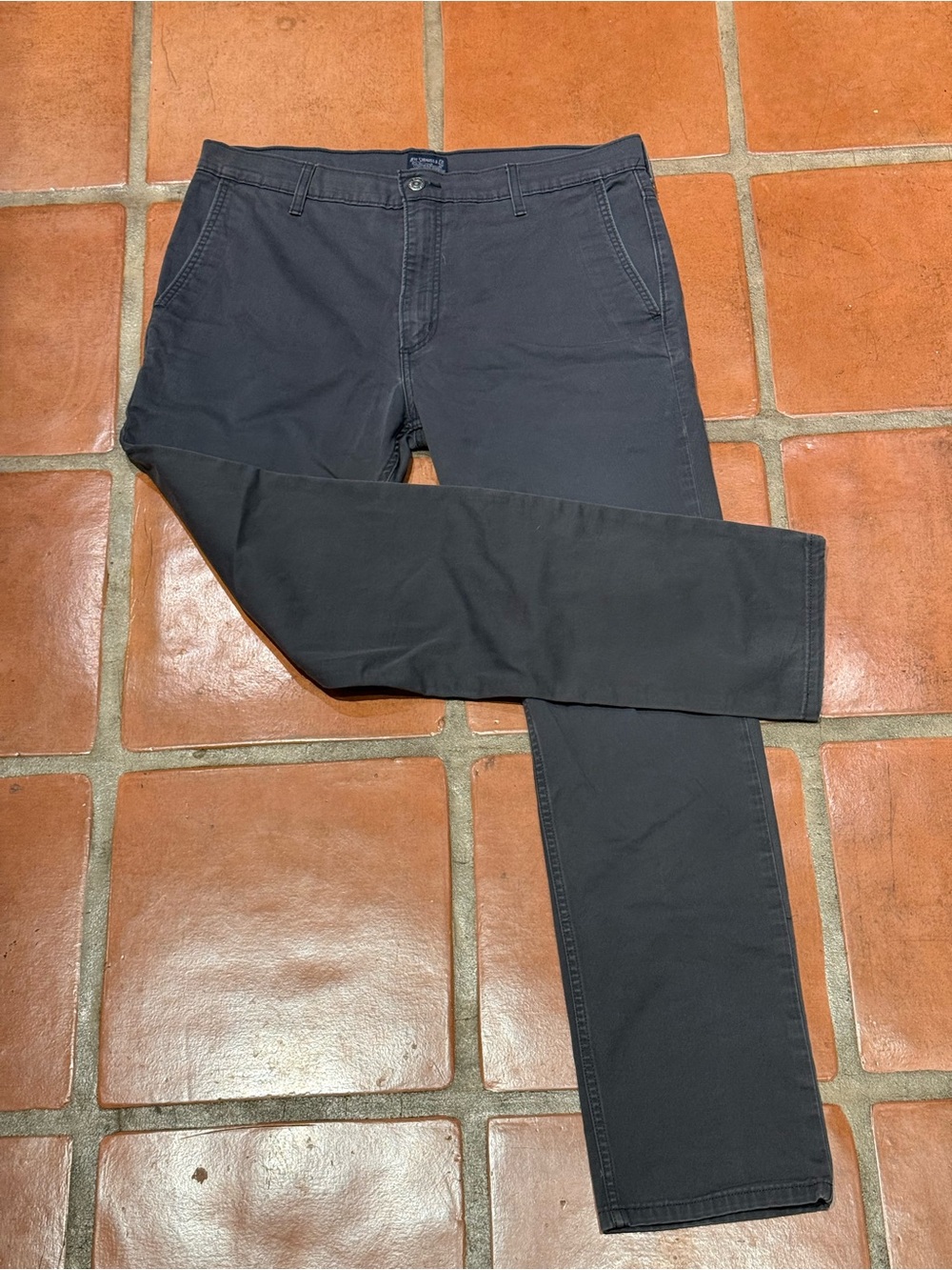 Men's Dark Charcoal Chino Pants - Classic Straight Fit